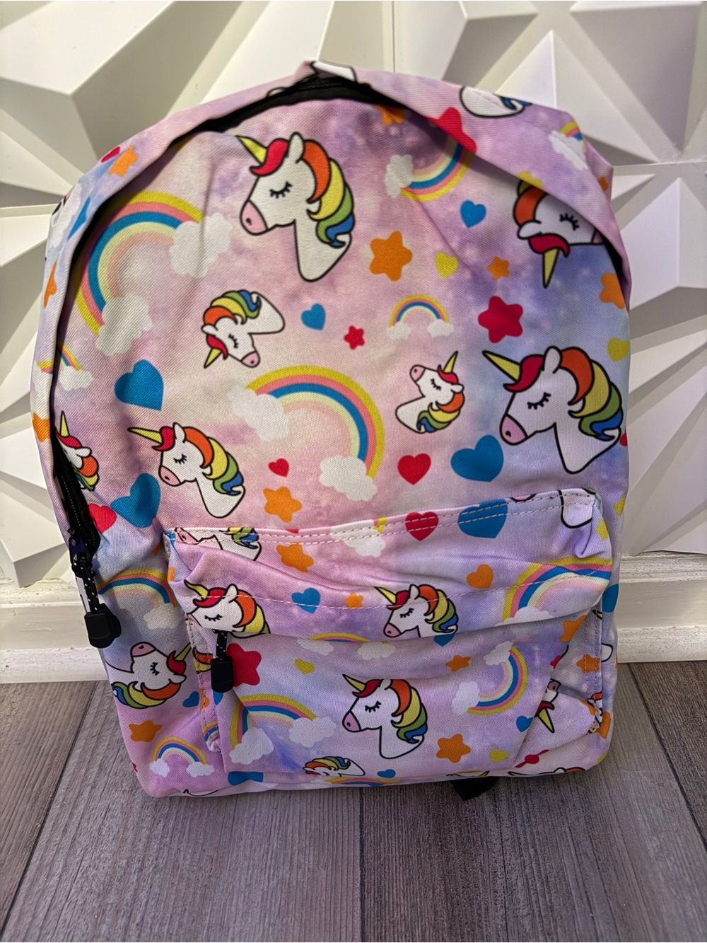 Girls Rainbow Unicorn Backpack - Pink